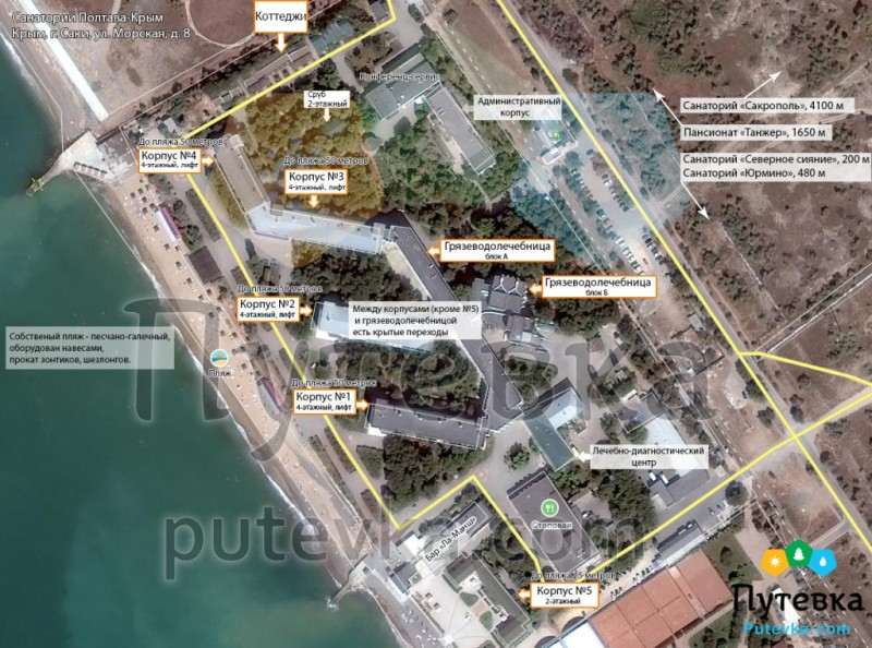 План-схема санатория Полтава-Крым