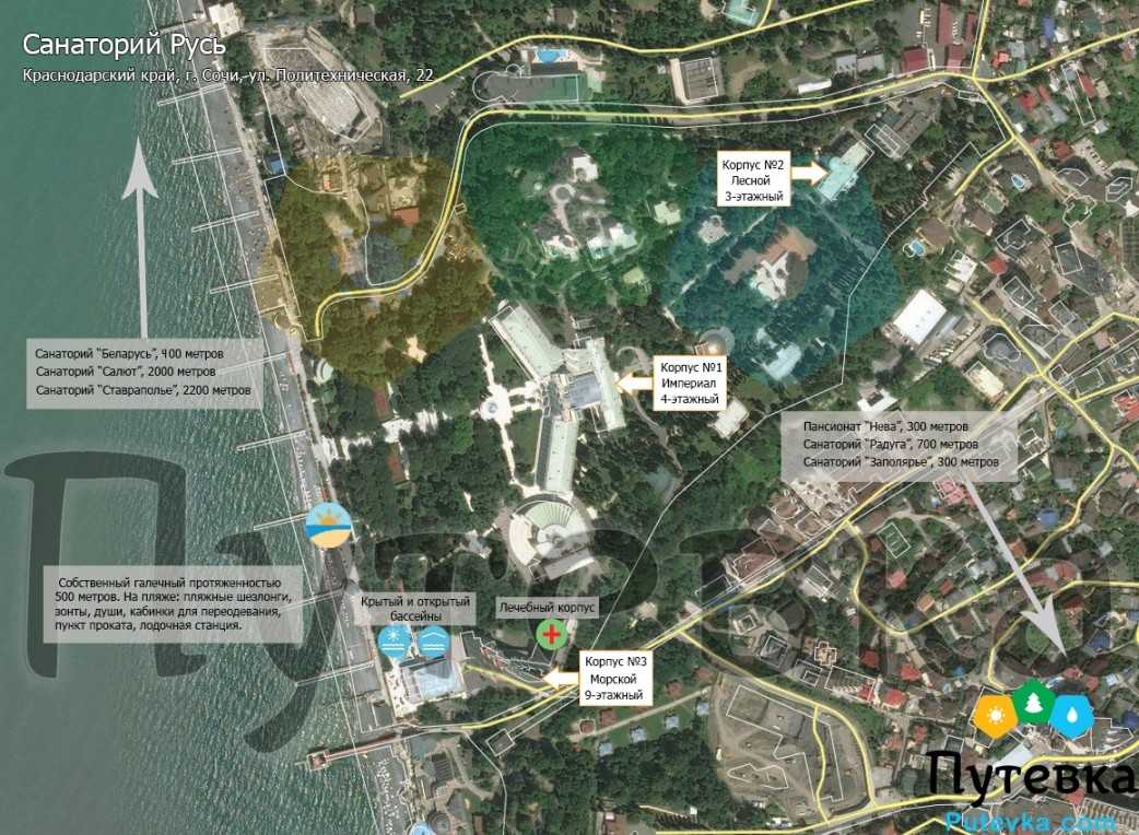 Санаторий Русь (Сочи) На Карте Города - Официальный Сайт.